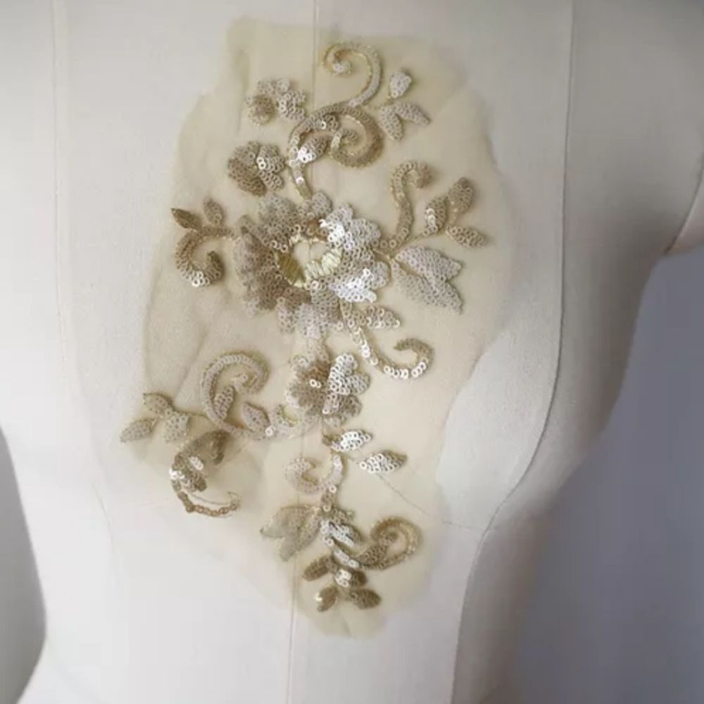 NWOT Lot of 5 Sew on Light Gold Appliques